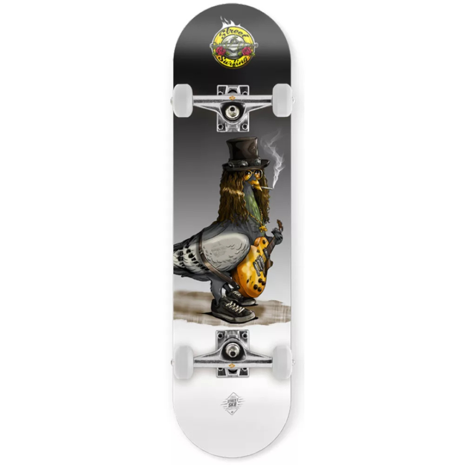 Skateboard Streetsurfing Street And Rose
