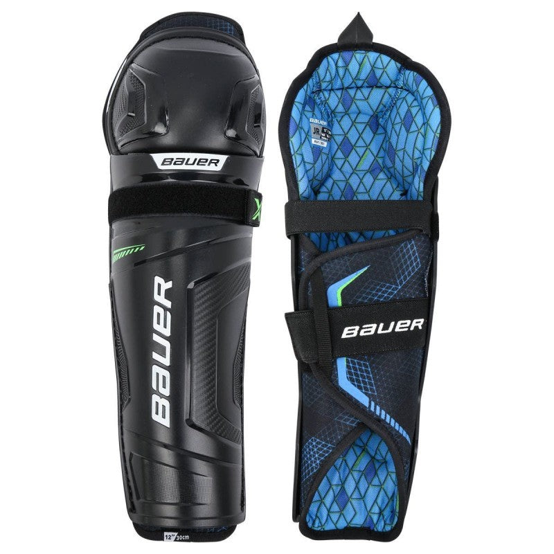 Tibieră Bauer X JR Shin Guard Black Blue Green