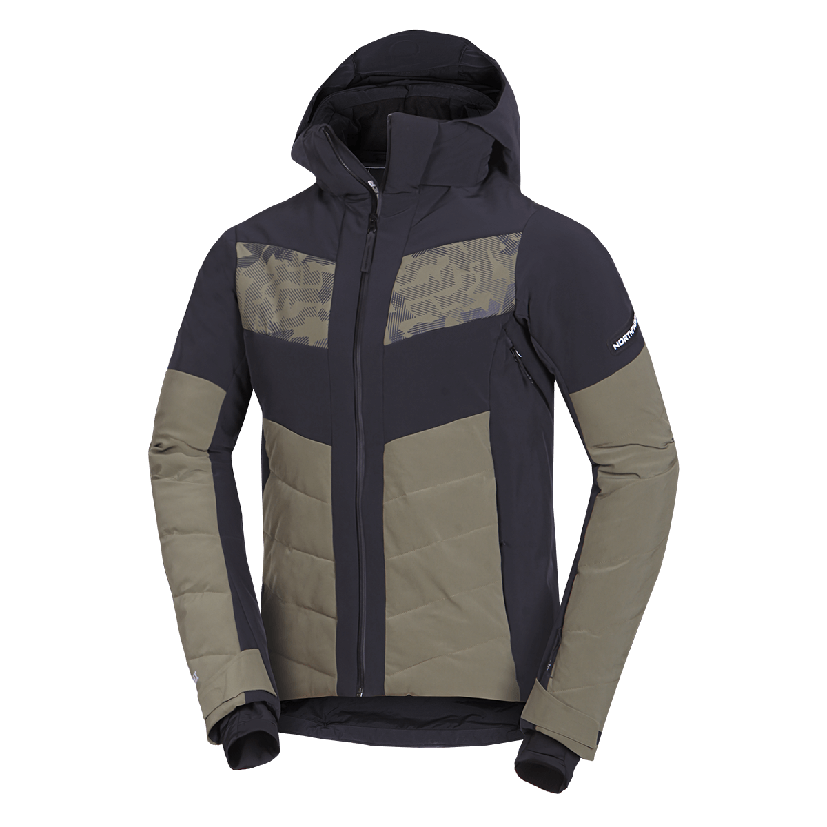 Geacă Schi Bărbați Northfinder Vasilli Black Dark Green