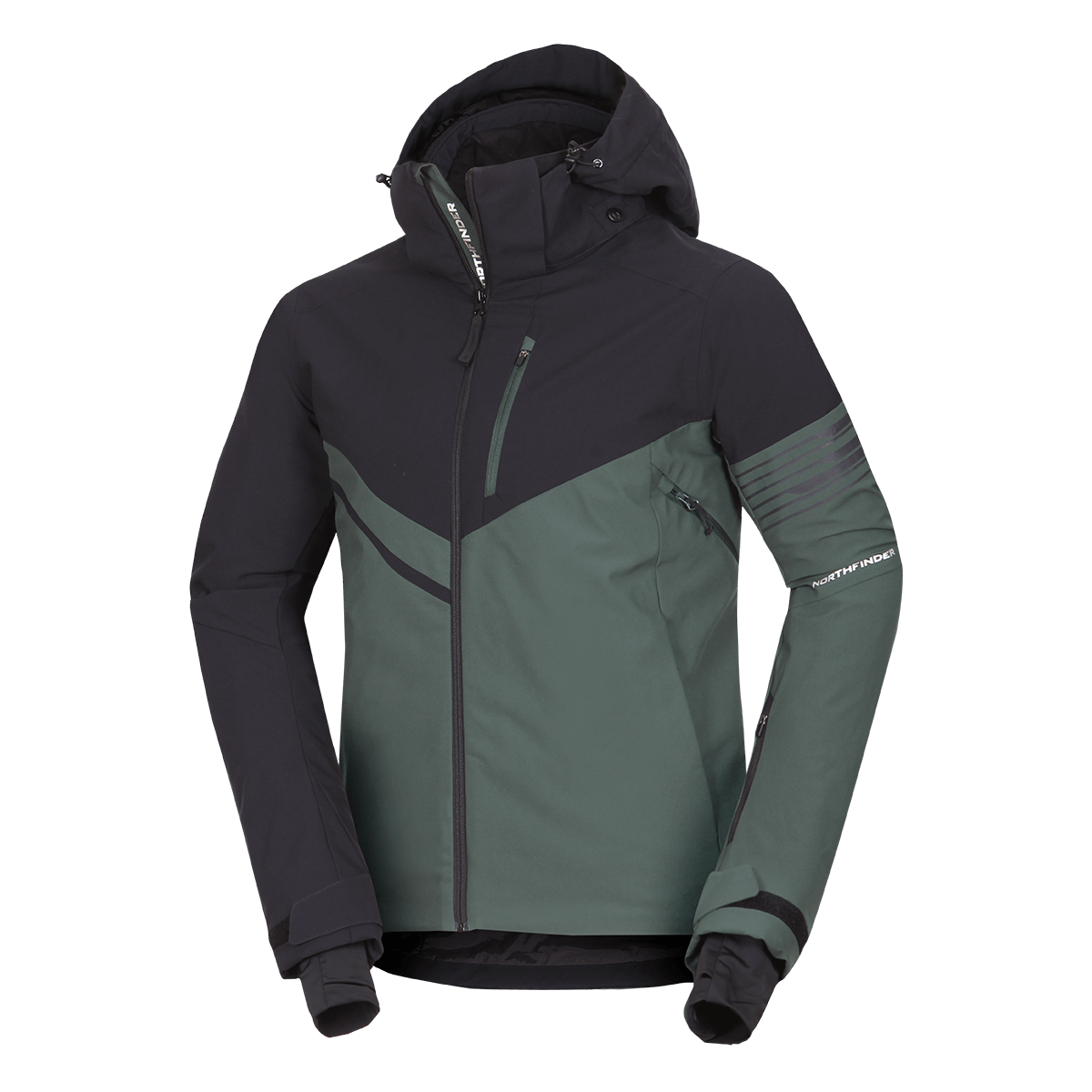 Geacă Schi Bărbați  Northfinder Balint Black Dark Green