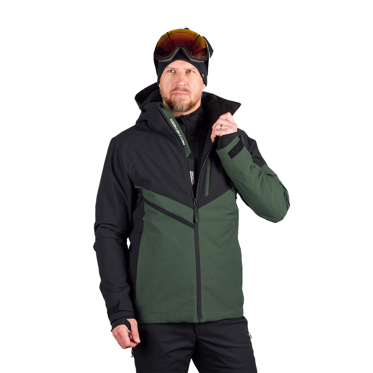 Geacă Schi Bărbați  Northfinder Balint Black Dark Green