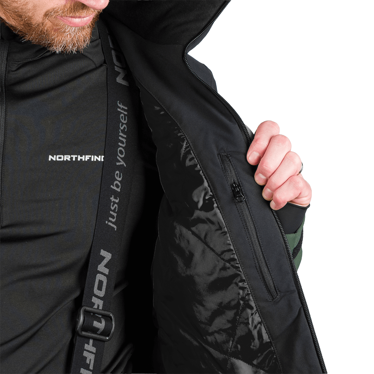Geacă Schi Bărbați  Northfinder Balint Black Dark Green