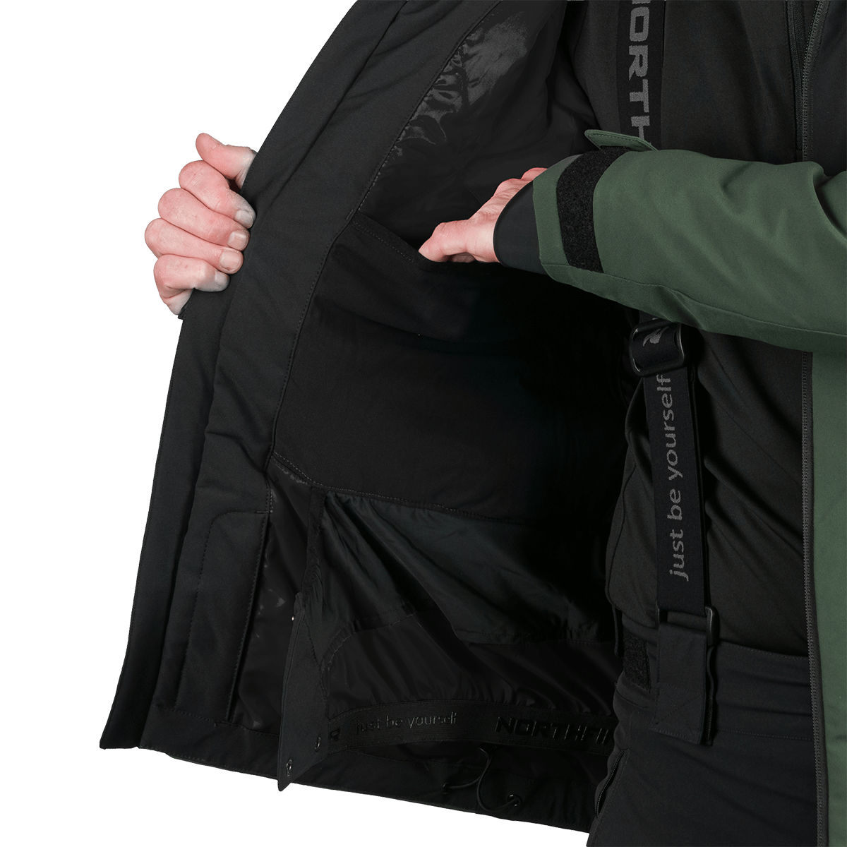 Geacă Schi Bărbați  Northfinder Balint Black Dark Green