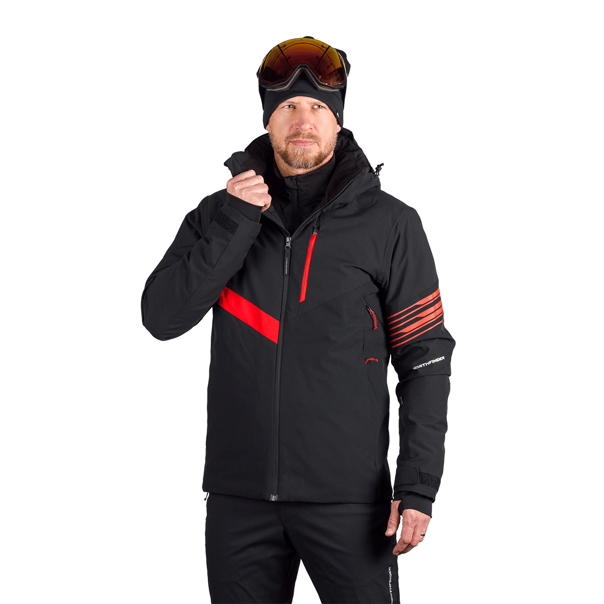 Geacă Schi Bărbați  Northfinder Balint Black Red