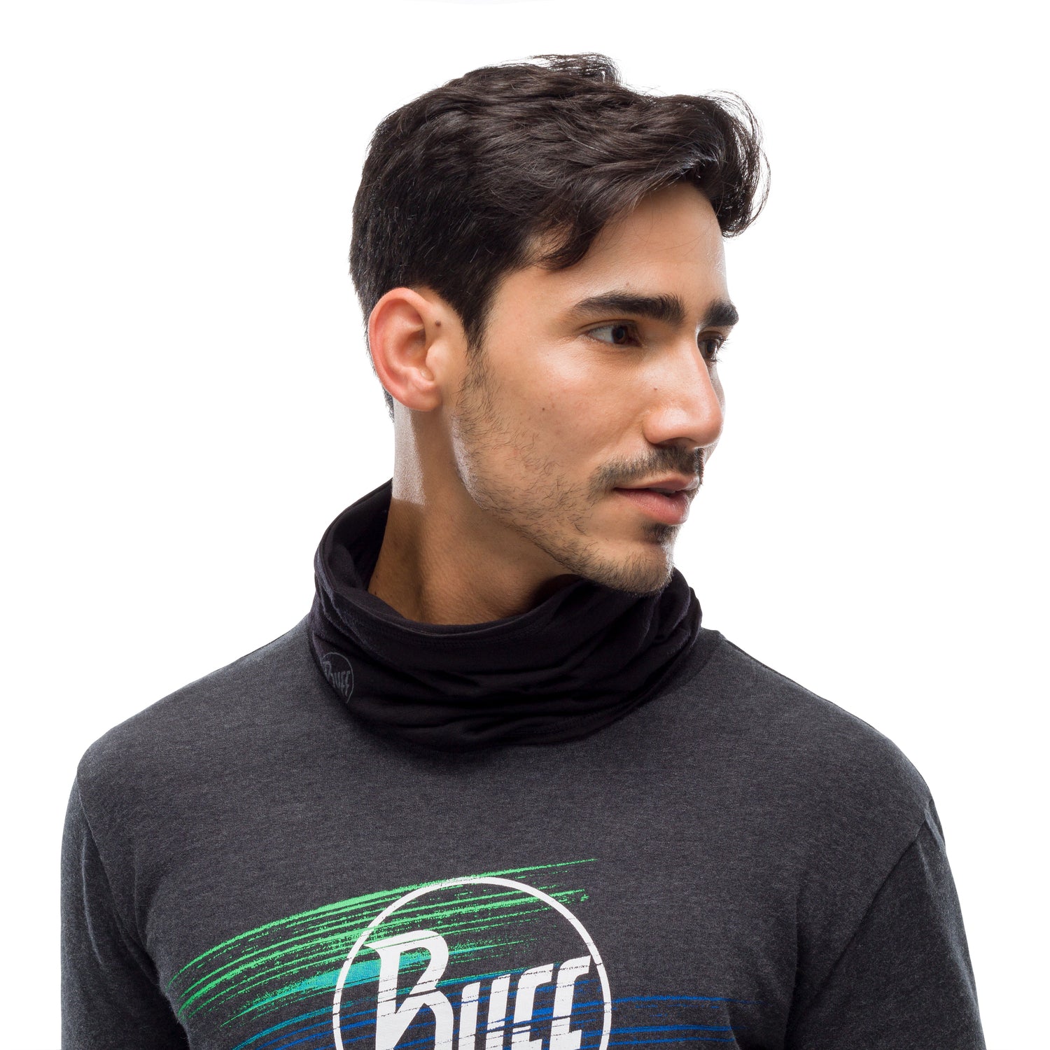 Bandană Tubulară Buff Merino Wool Light Weight Solid Black