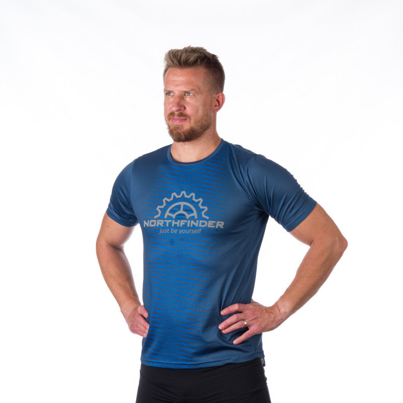 Tricou Bărbați Northfinder Jaxxon Blue Gold