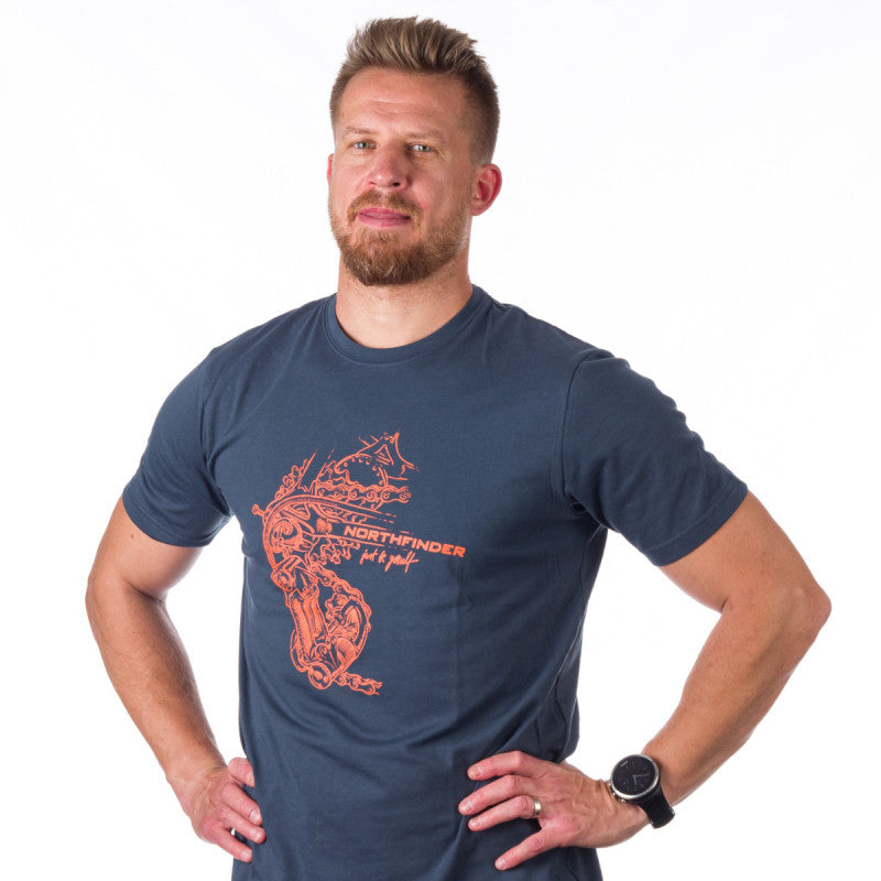 Tricou Bărbați Northfinder Jericho Grey Orange
