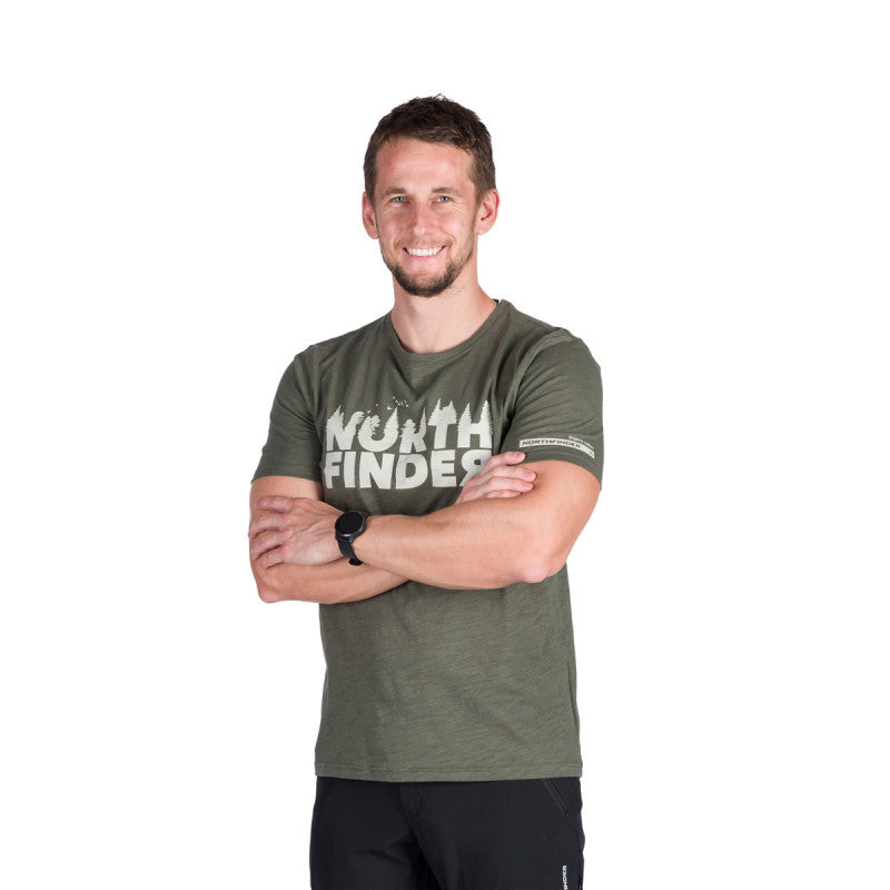 Tricou Bărbați Outdoor Northfinder Josef Dark Green