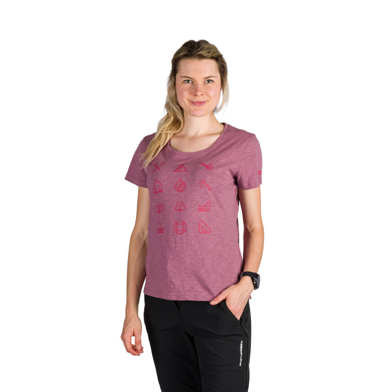 Tricou Dame Outdoor Northfinder Candice Rosewine