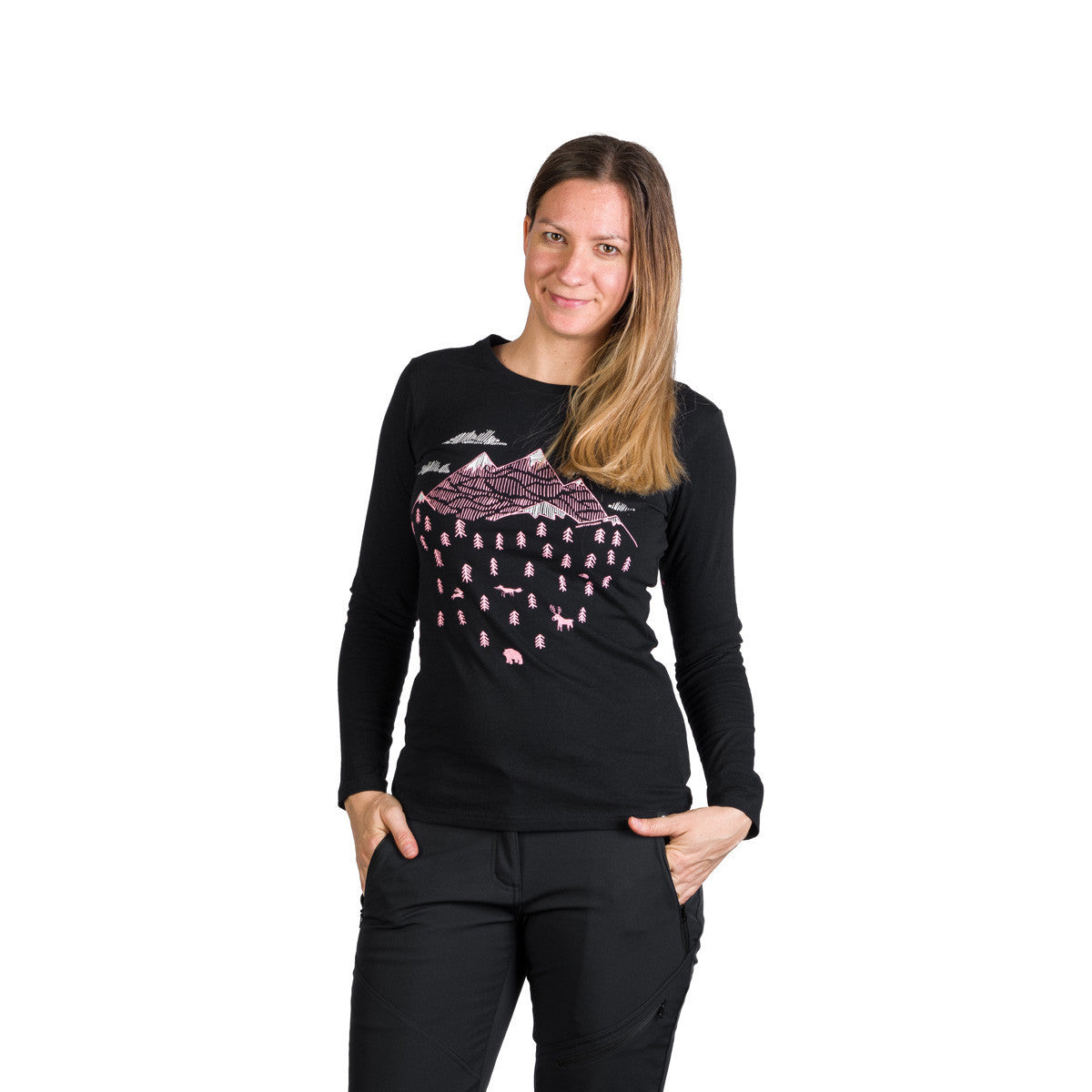 Tricou Dame Northfinder Deann Black Longsleeve