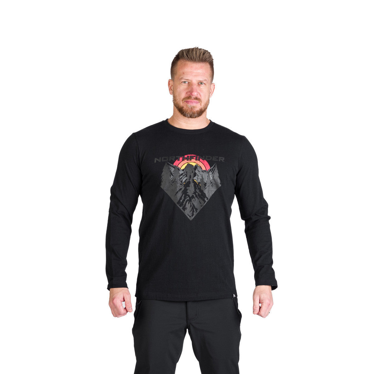 Tricou Bărbați Northfinder Clair Black Longsleeve