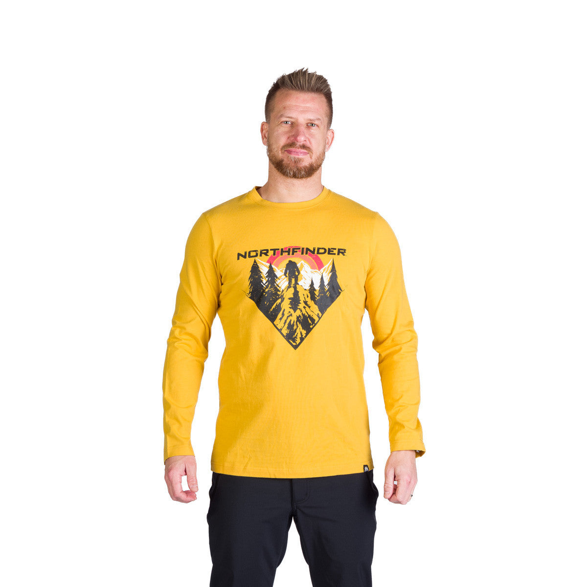 Tricou Bărbați Northfinder Clair Golden Yellow  Longsleeve