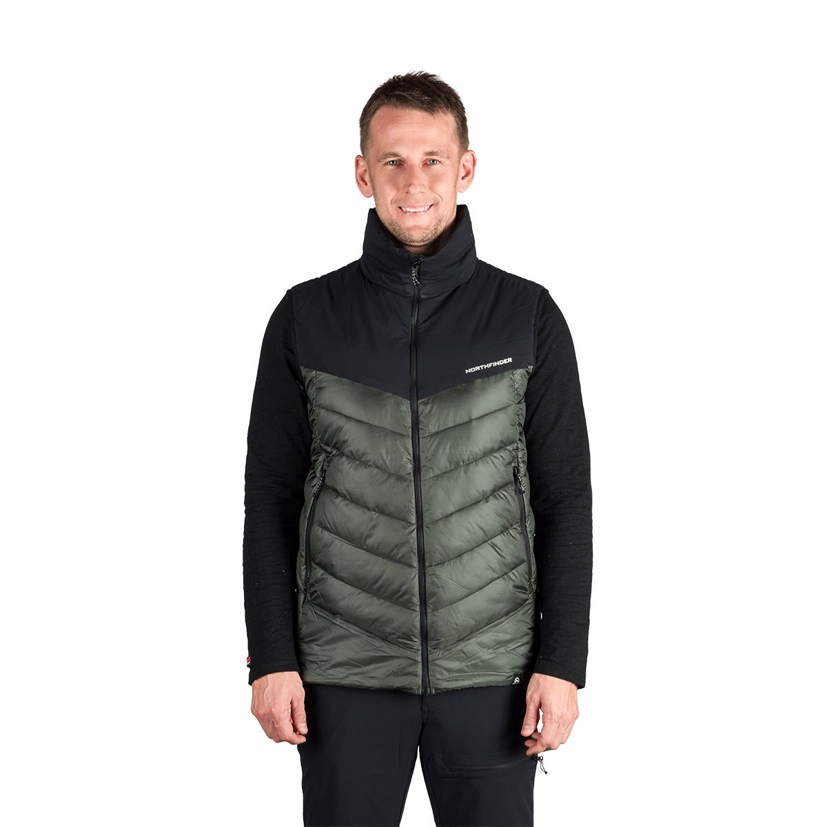 Vestă Bărbați Northfinder Jedrick Black Dark Green