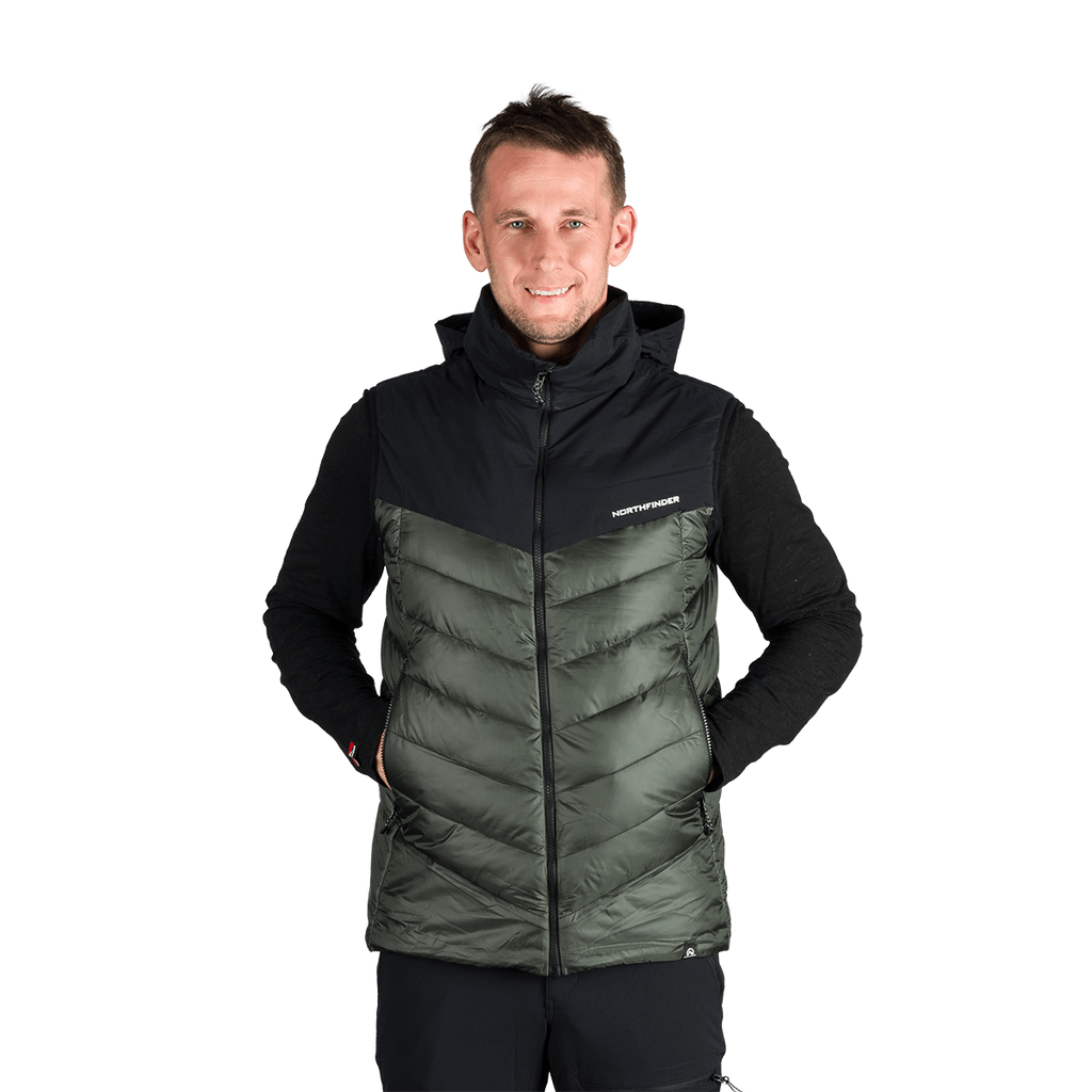 Vestă Bărbați Northfinder Jedrick Black Dark Green
