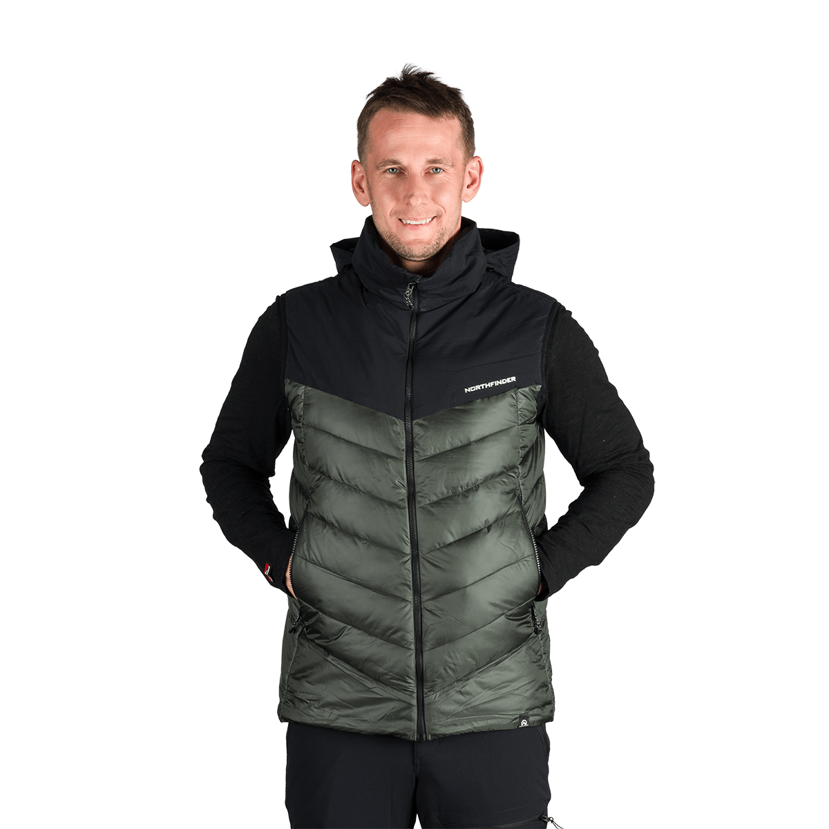 Vestă Bărbați Northfinder Jedrick Black Dark Green