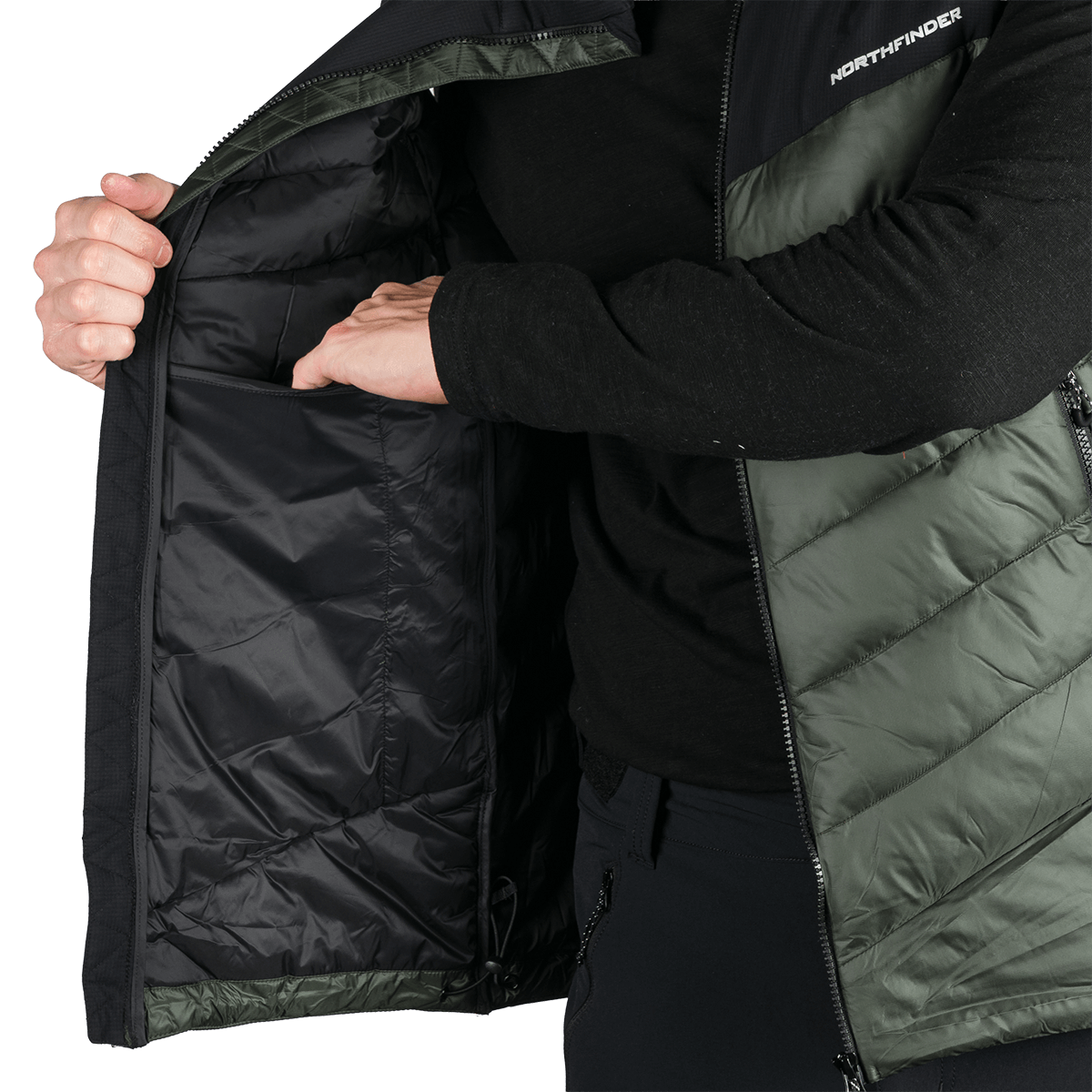 Vestă Bărbați Northfinder Jedrick Black Dark Green